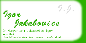 igor jakabovics business card
